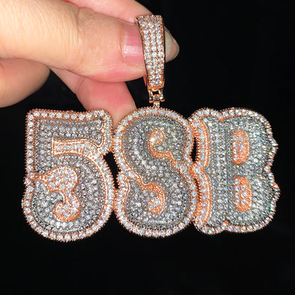 CUC NEW Custom Double Letter Name Pendant With Iced Out Zirconia Gold Silver Co image 8