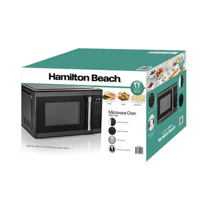 USA Essentials 1.1 Cu. Ft. Countertop Microwave Oven, 1000 Watts, Black Stainless Steel image 2