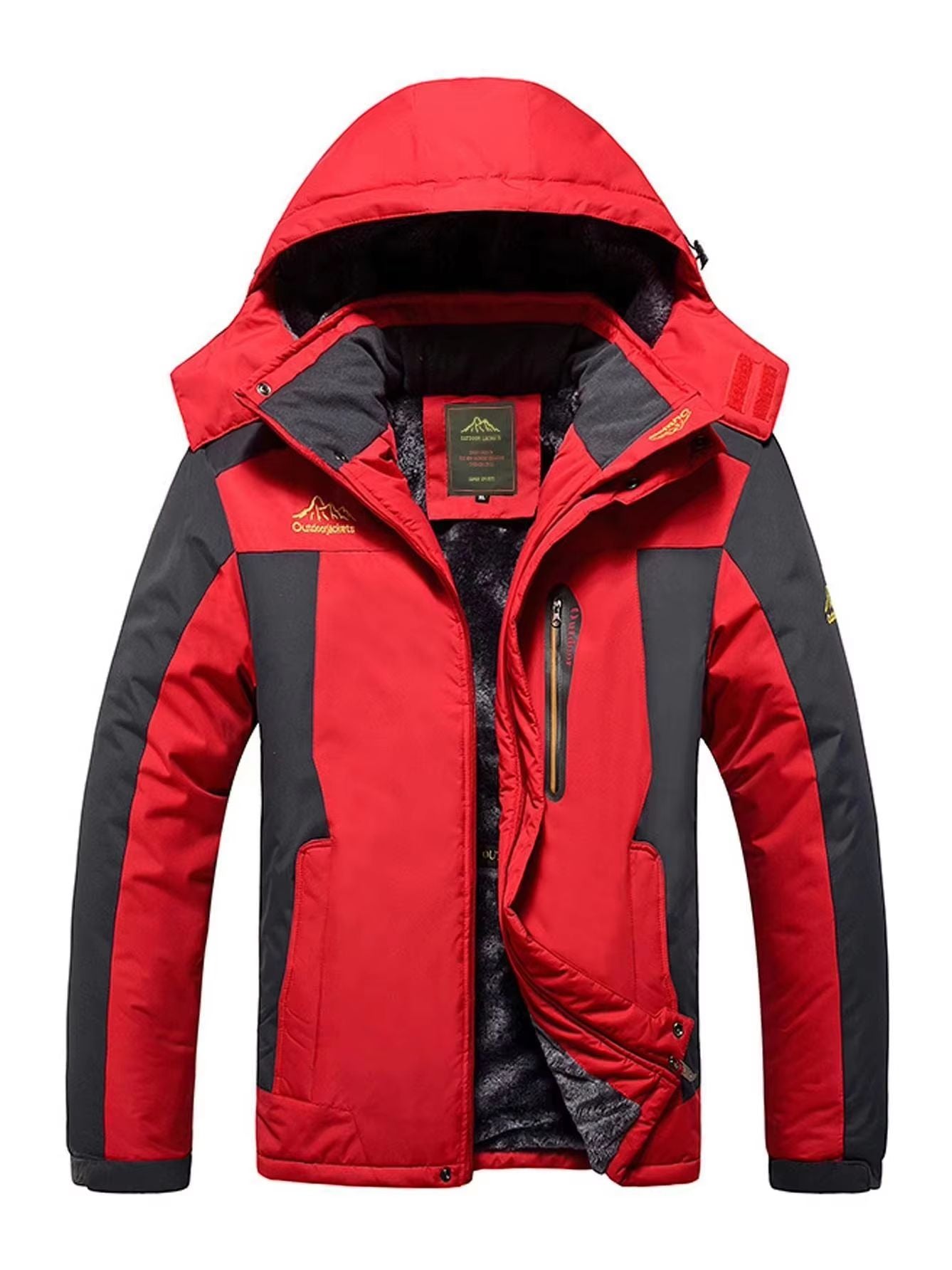 Men's Winter Fleece Lined Thickened Ski Jacket Windproof Waterproof Thermal Par image 1
