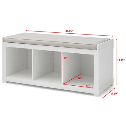 3-Cube Storage Bench, White image 8