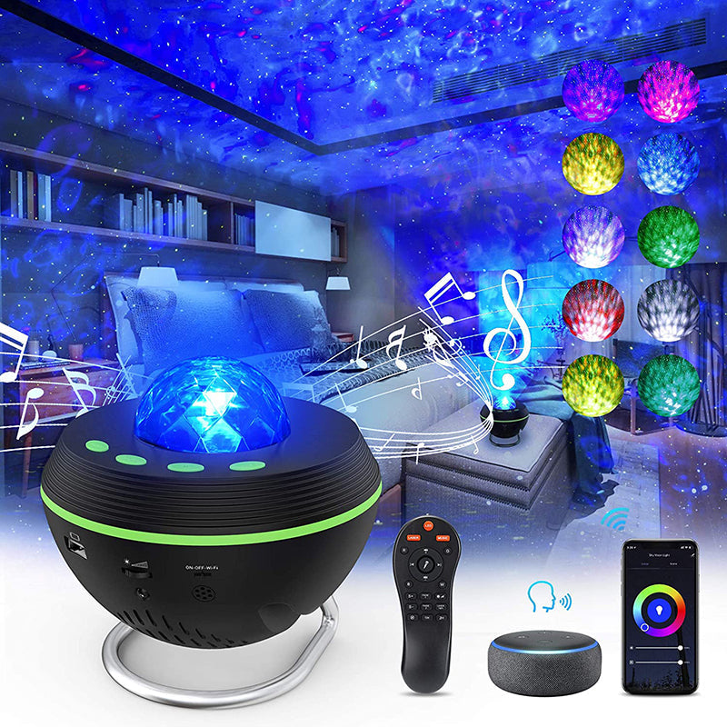 New WiFi Tuya Smart LED Star Galaxy Projector Ocean Wave Starry Sky Night Light