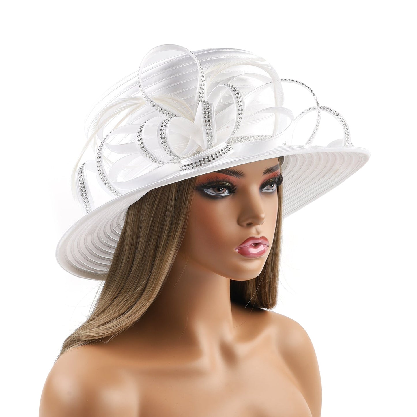 Suitable Most  Satin Cloth Church Hat Deluxe Unique Pography Wedding H image 8