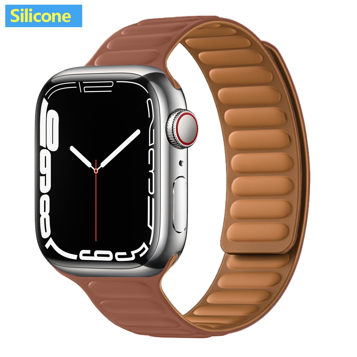 Leather Link For Apple Watch Band 45mm 41mm 44mm 40mm 49mm Original Magnetic Lo image 25