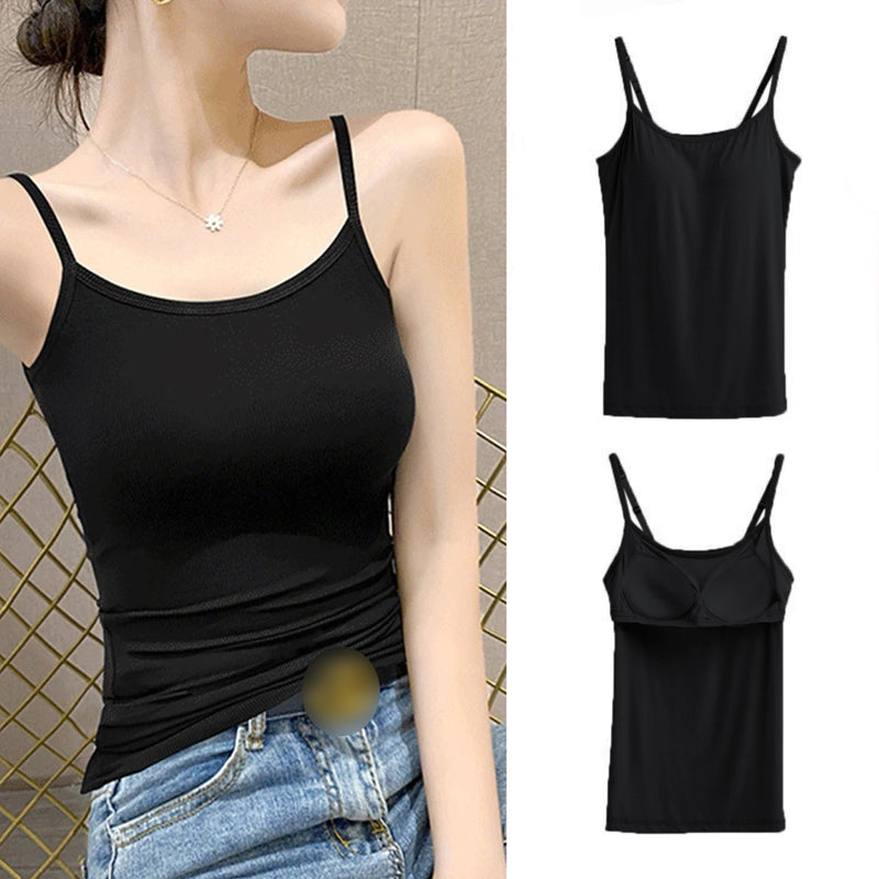 Women Camisole Vest Underwear Summer Soft Tank Top Bra Spaghetti Strap Modal Sl