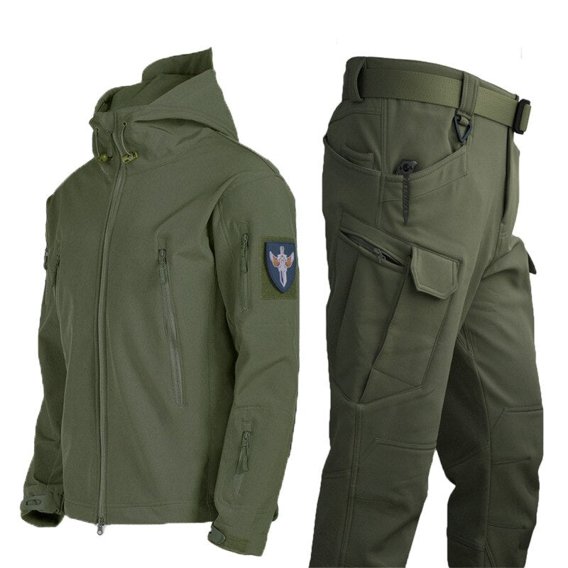 Winter Autumn Fleece Men Jacket Military Tactical Waterproof Suit Outdoor Fishi image 3