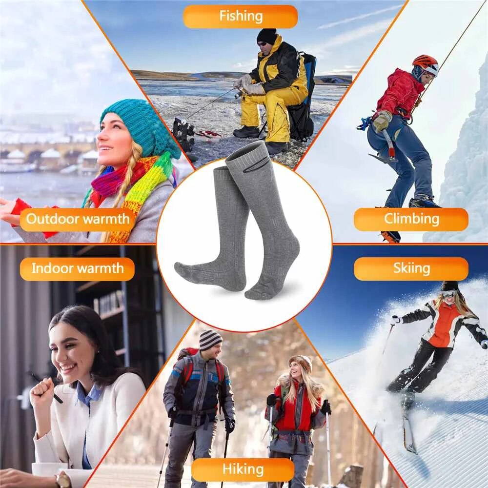 4000mAh Winter Heated Socks Remote Control Electric Heating Socks Rechargeable image 5