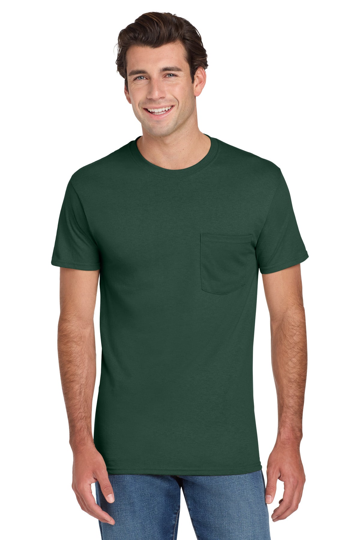 Jerzees  Dri-Power 50/50 Cotton/Poly Pocket T-Shirt.  29MP