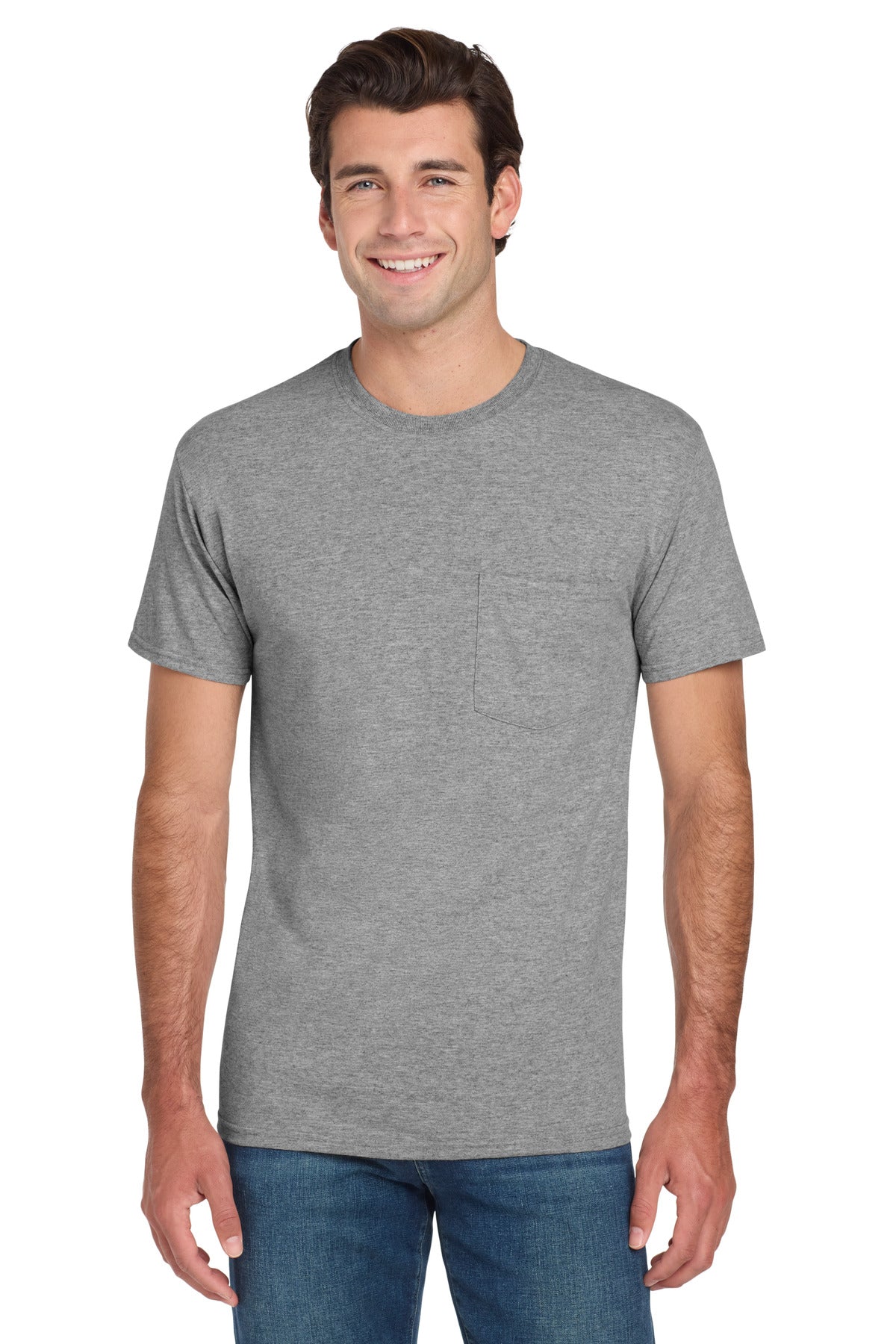 Jerzees  Dri-Power 50/50 Cotton/Poly Pocket T-Shirt.  29MP