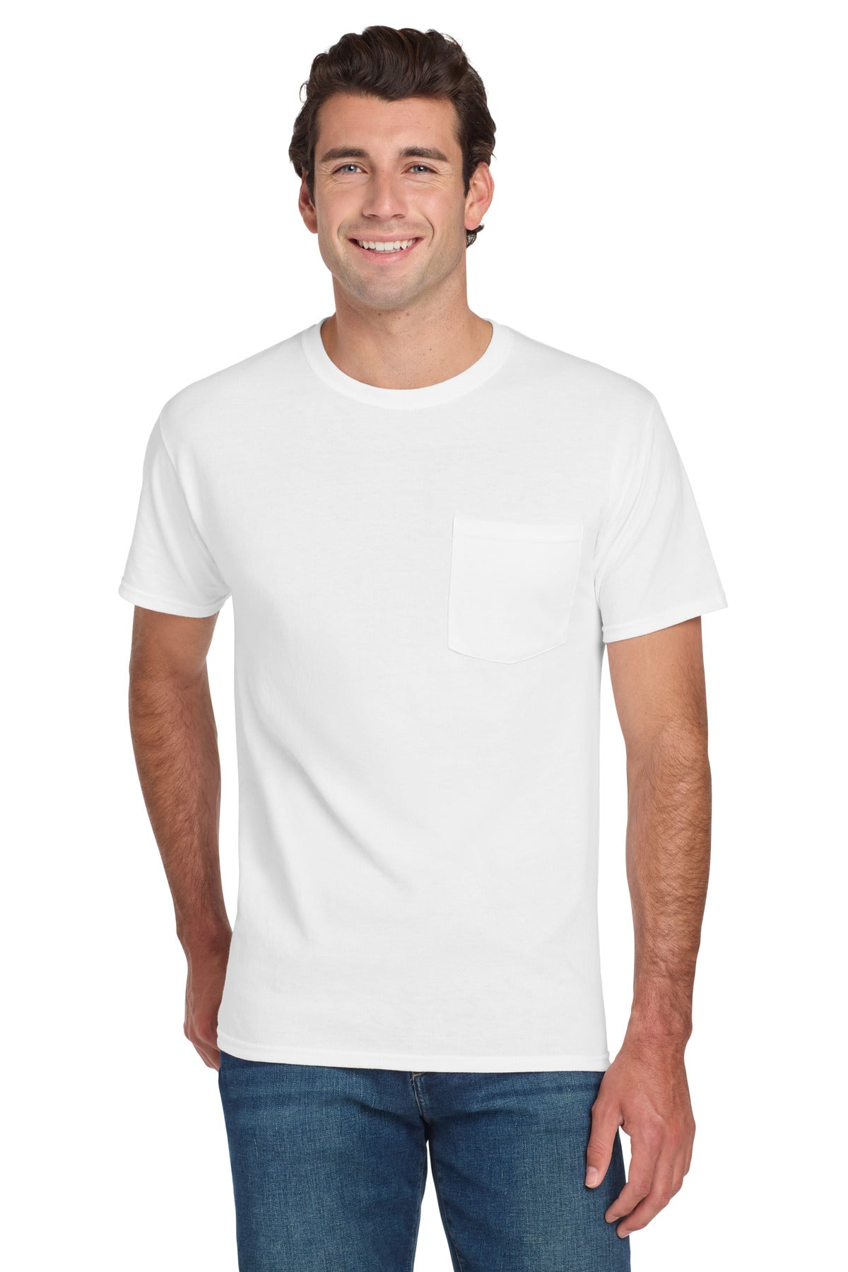 Jerzees  Dri-Power 50/50 Cotton/Poly Pocket T-Shirt.  29MP