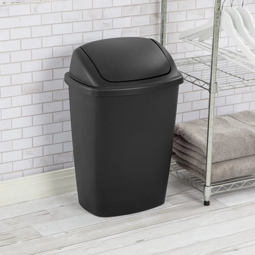 7.5 Gallon SwingTop Trash Can Plastic Wastebasket Indoor Kitchen Office Swing L image 4