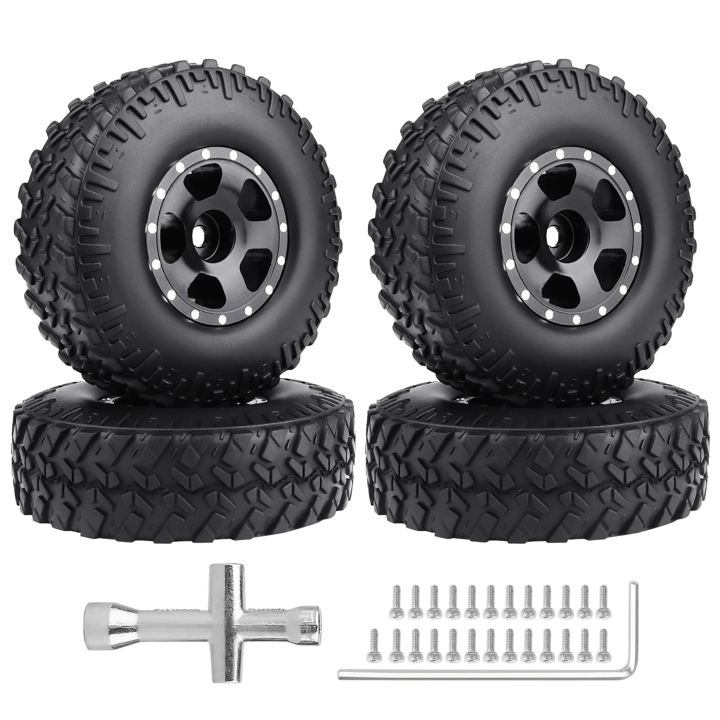 Hobbypark High-Performance Rubber 1/18 1/24 Scale RC Crawler Tires for Axial SC image 0