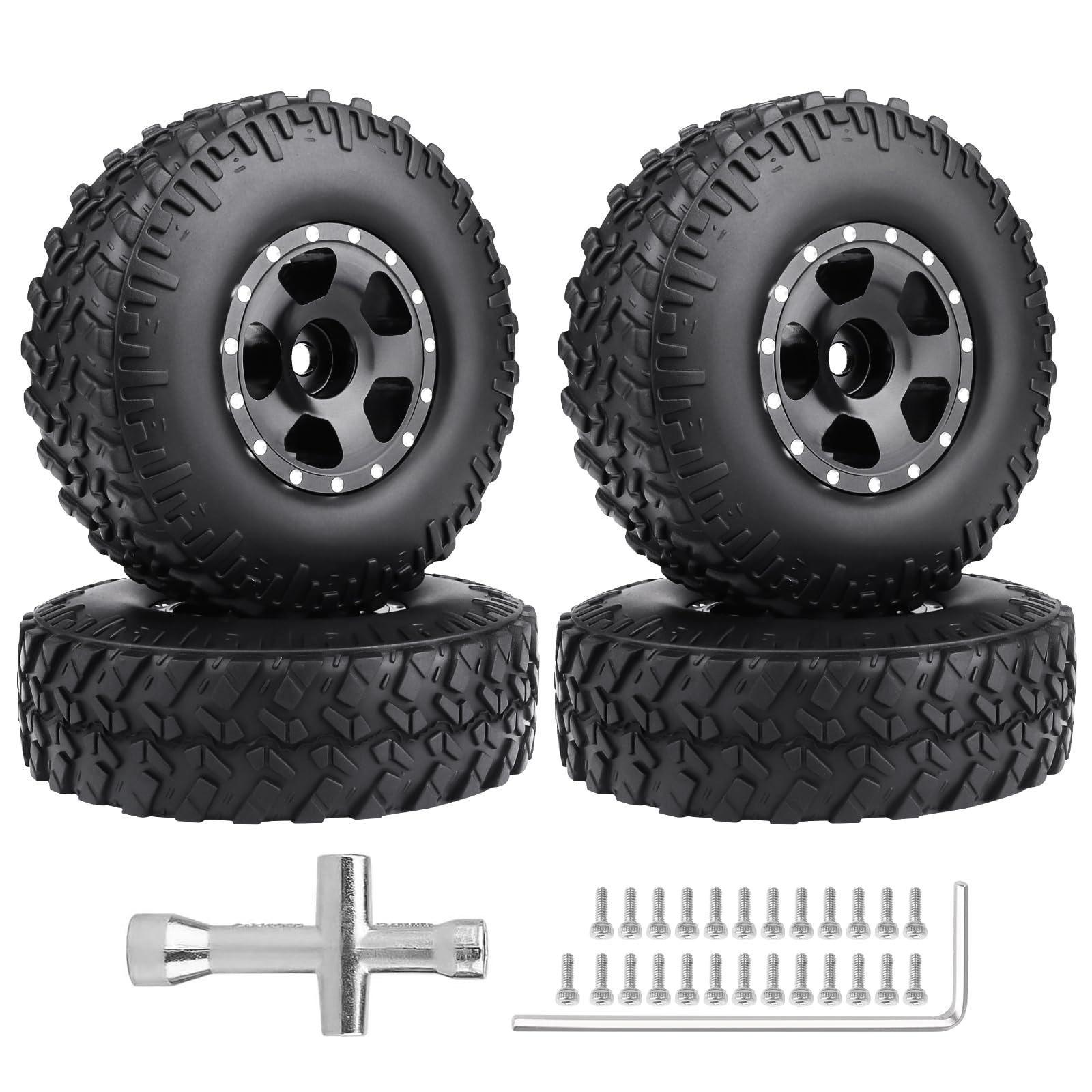 Hobbypark High-Performance Rubber 1/18 1/24 Scale RC Crawler Tires for Axial SC image 0