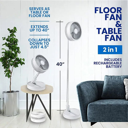 2-in-1 Adjustable Height 40 In. Unique Foldable And Portable Rechargeable Floor image 3