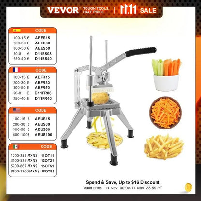 VEVOR Commercial Vegetable Fruit Dicer Cutter 6mm 9mm 12.7mm Blade Home Potato image 1