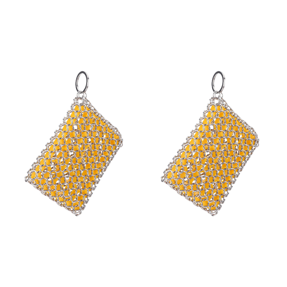 2-10PCS Cast Iron Cleaner with Hanging Ring Chainmail Scrubber Stainless Steel  image 3