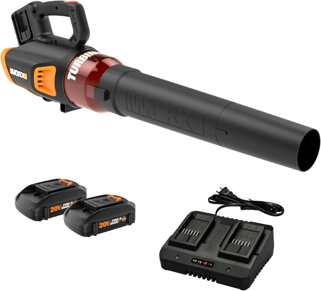 Worx 40V Turbine Leaf Blower Cordless With Battery And Charger, Brushless Motor