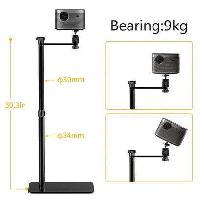 128cm/50Inch Floor Projector Support Stand Metal Holder Multi-angle Adjustable image 2