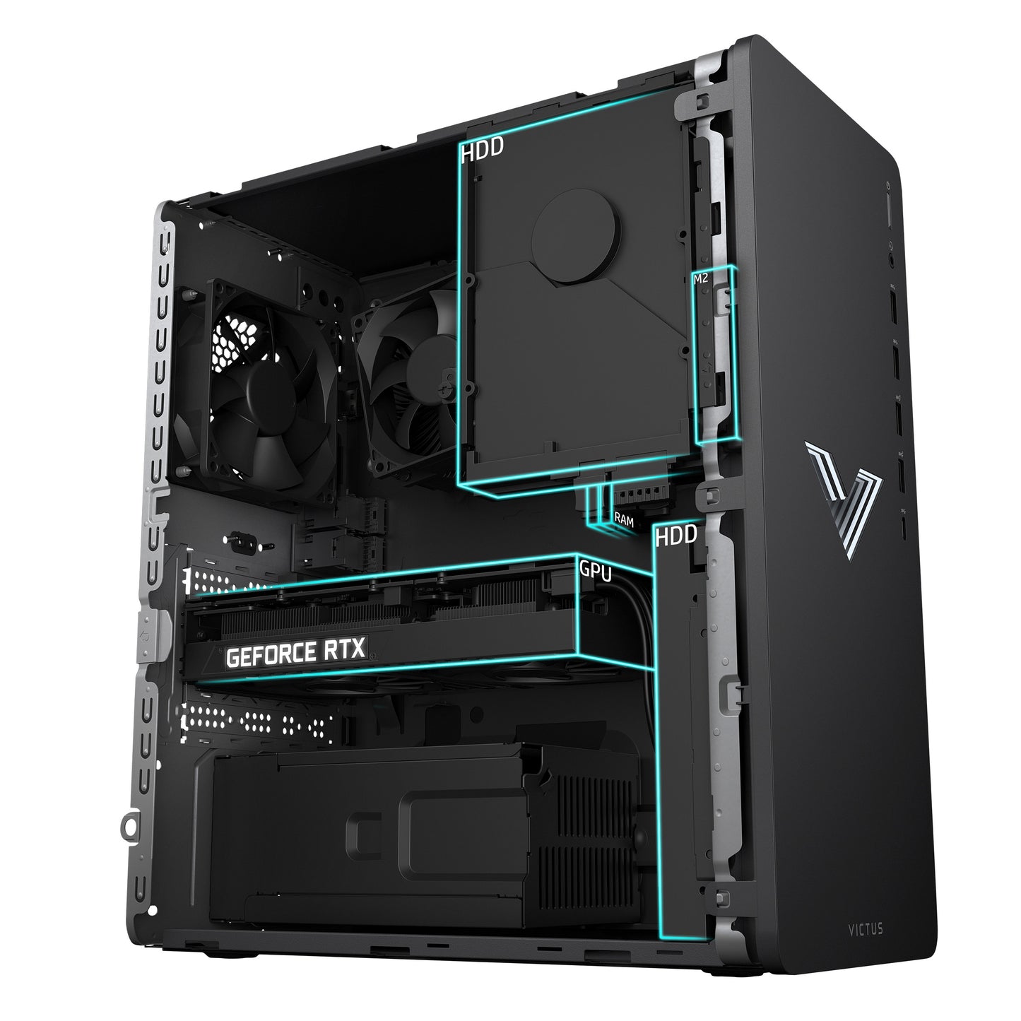 HP Victus Gaming Desktop - AMD Ryzen 7 5700G - Radeon RX 6600XT image 3