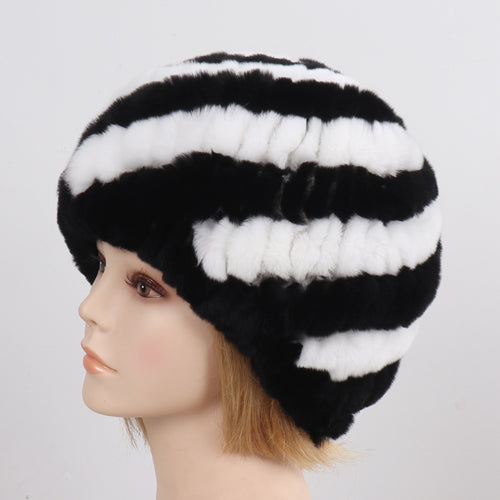 Lady Winter 100% Natural Real Rex Rabbit Fur Hat Women Soft Rex Rabbit Fur Cap  image 25