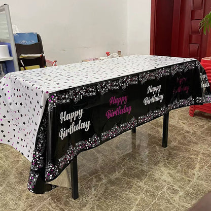 Rectangle Happy Birthday Party Tablecloth Birthday Party Dining Decorations Kid image 9