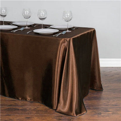 White Table Cloth Polyester Table Cloth Rectangular Satin Tablecloth for Birthd image 4