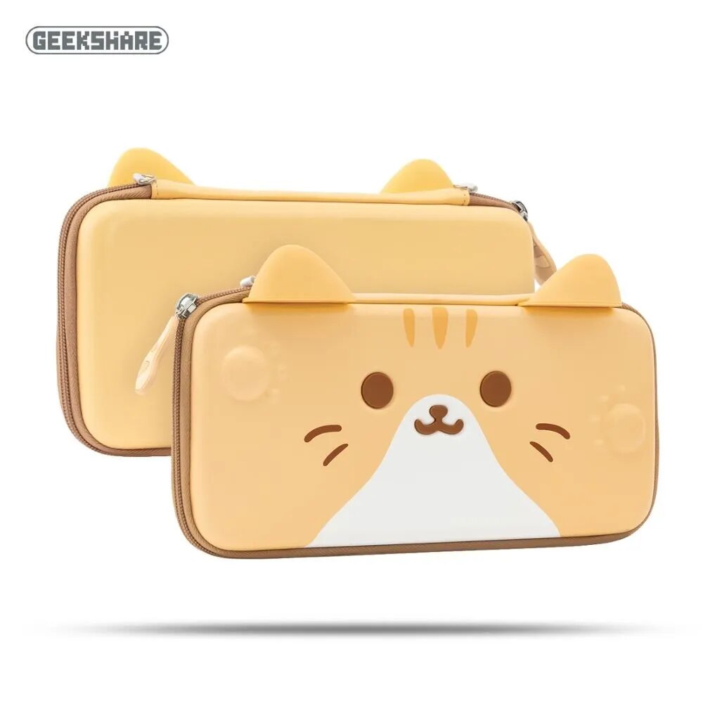 GeekShare Cute Cats Ears Portable Case For Nintendo Switch And Lite Gray 3D Ear image 2