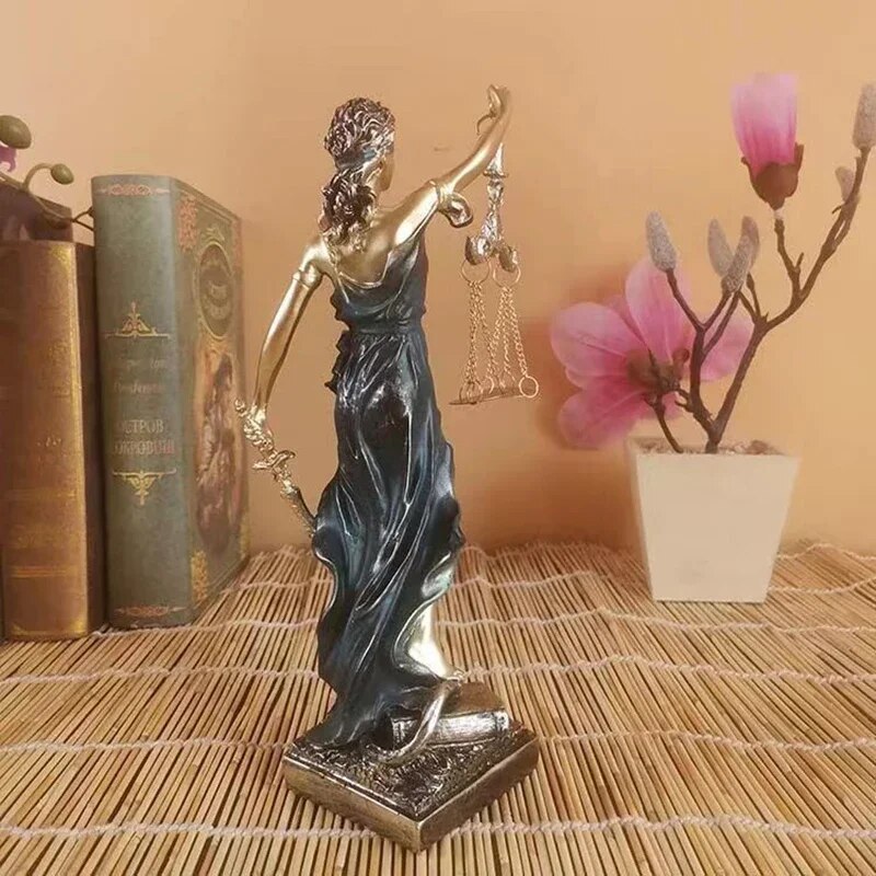 ERMAKOVA European Antique Bronze Greek Justice Goddess Statue Fair Angels Resin image 5
