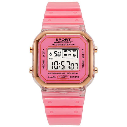 New Fashion Digital Student Transparent Electronic Watch Candy Multicolor LED W image 9