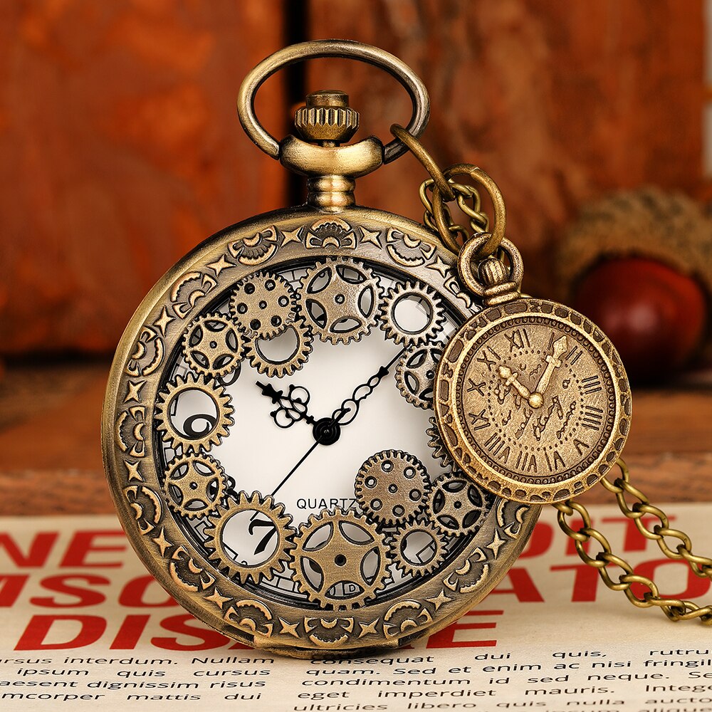 Vintage Pocket Watch Unisex Charm Roman Numerals Quartz Watch Steampunk Pocket  image 1
