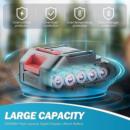 Portable 6-" Cordless Electric Chainsaw Kit with 2 Batteries and Safety Lock image 3