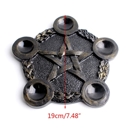 Astrology Star Candlestick Table Pentacle Altar Plate Resin Divination Cup Cand image 5