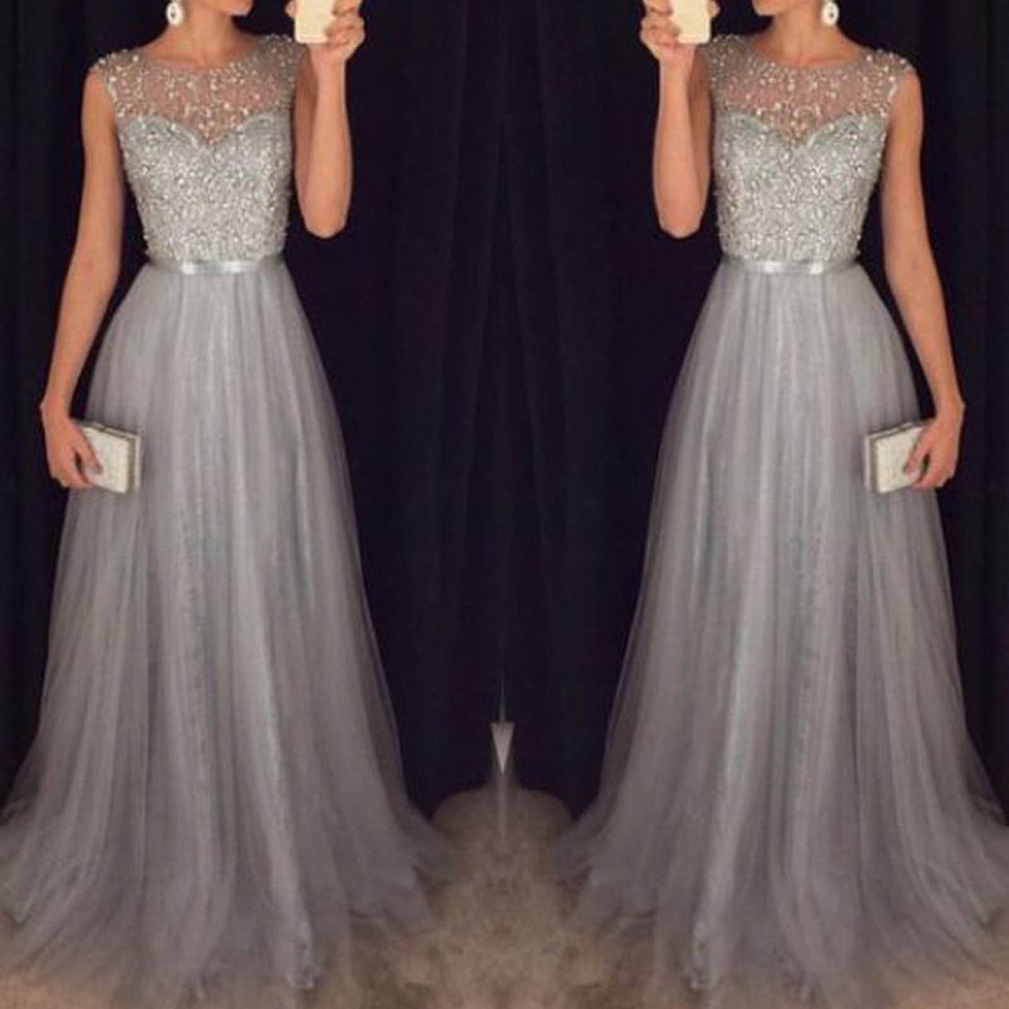 Women Formal Long Lace Dress Prom Evening Party Cocktail Bridesmaid Wedding Gow