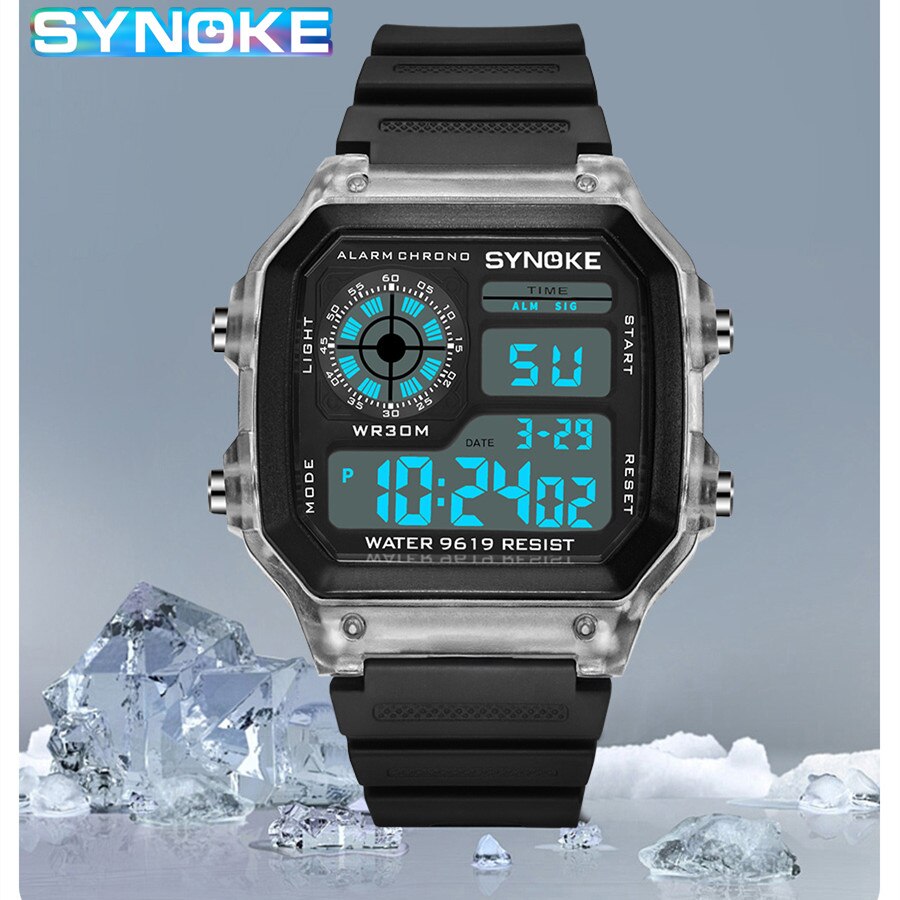 SYNOKE Digital Watches Men Sports Luminous Multifunction Waterproof Chrono Wris image 0