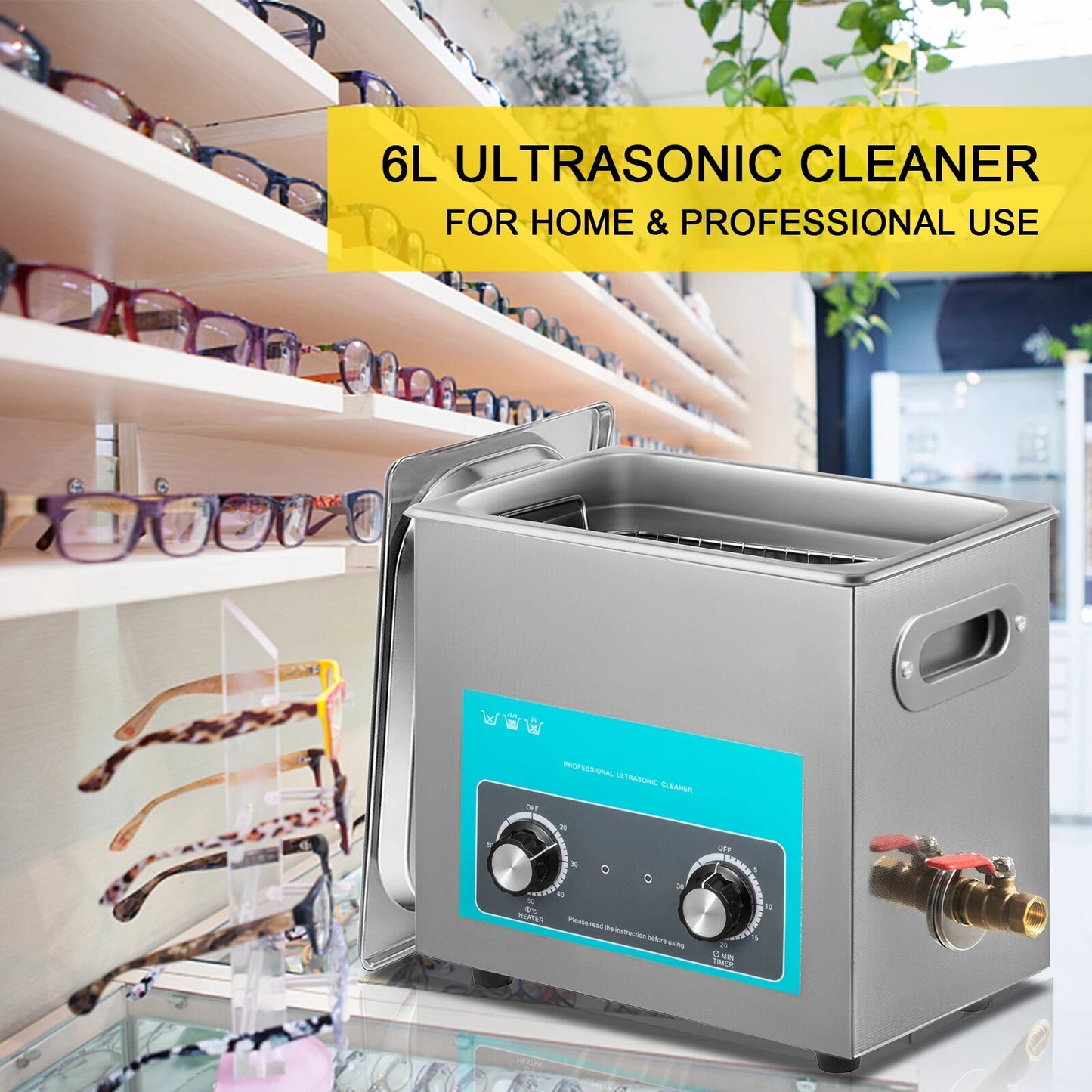 6L Electric Ultrasonic Cleaner Portable Washing Machine Lave-Dishes Ultra