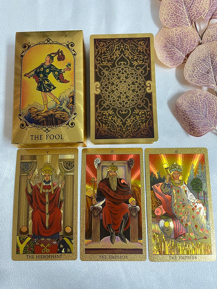 Golden Tarot 12x7cm English Deck Classic for Beginners with Color Paper Guide B image 4