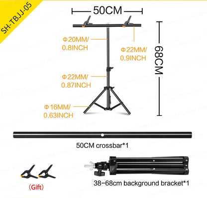 T Stand Background for Backdrop Wall Pography Adjustable Support System P image 4