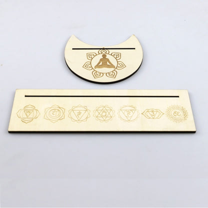 2Pcs Wooden Card Holder Stand Rectangle Moon Shape Altar Display Wood Board for image 8