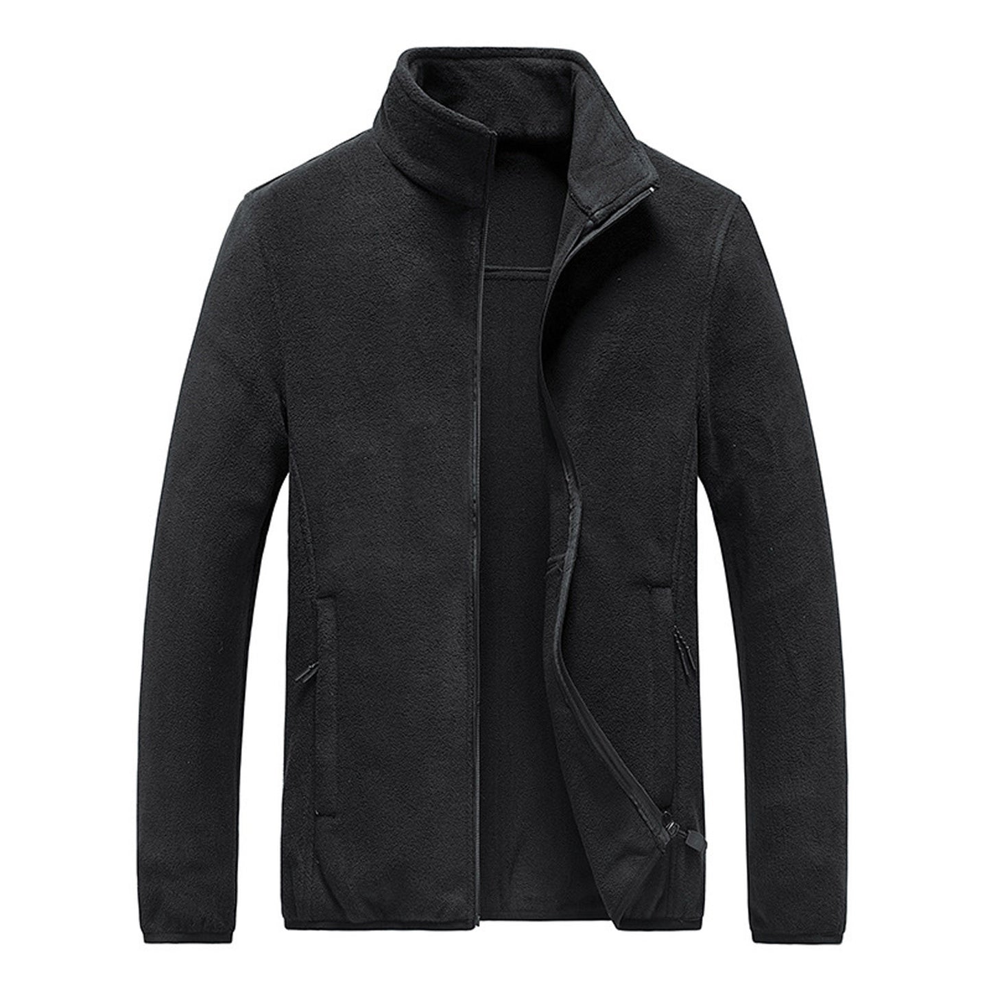 Men Lightweight Warm Zip Up Long Sleeve Soft Polar Fleece Jacket For Fall Win