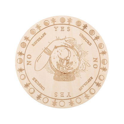 Wooden Pendulum Board with Moon Star Divination Healing Meditation Board Energy image 6