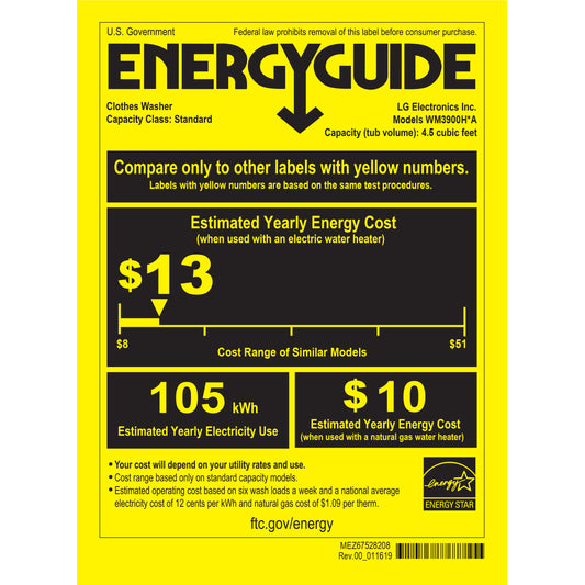 LG 4.5 cu. ft. Front Load Washer with TurboWash 360 Technology and 7.4 cu. ft. image 0