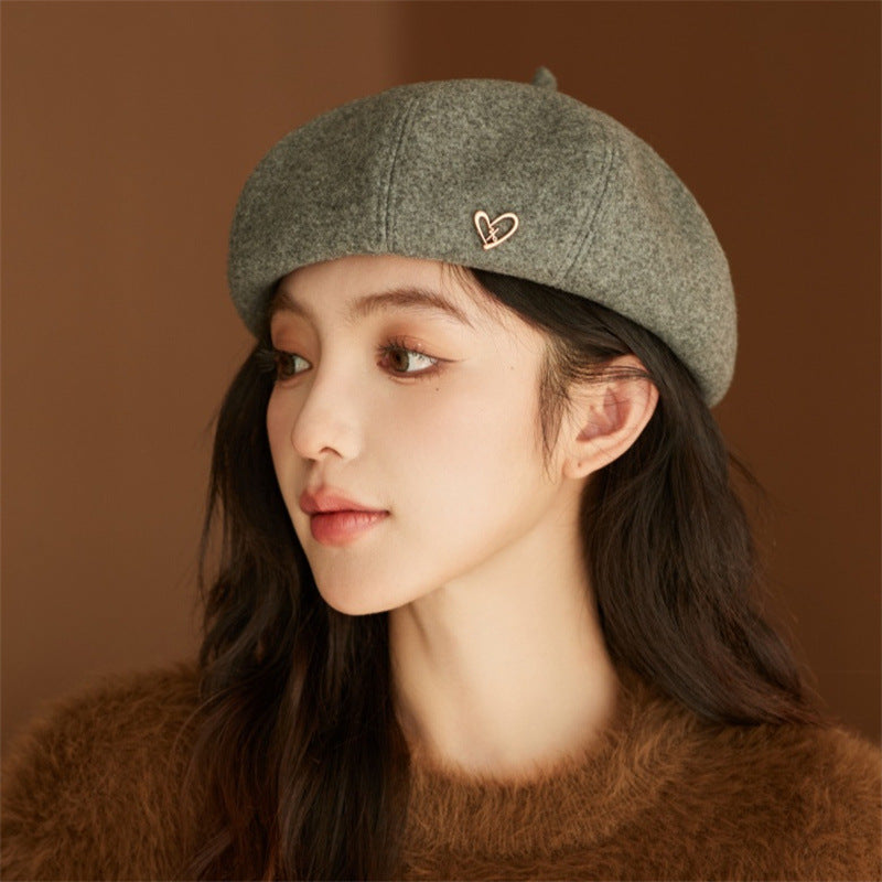 Japanese-style women's big-head beret for spring and autumn Korean retro all-ma image 0