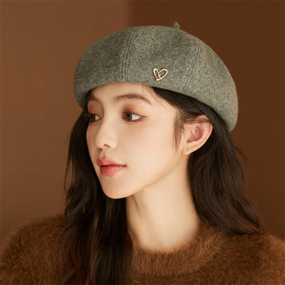 Japanese-style Women's big-head beret for spring and autumn Korean retro all-ma image 0