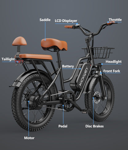 Kickwey LD20 Adult Electric Bike 1500w 32MPH 48V20ah Mountain Electric Bicycle  image 5