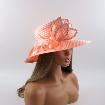 Suitable Most  Satin Cloth Church Hat Deluxe Unique Pography Wedding H image 27