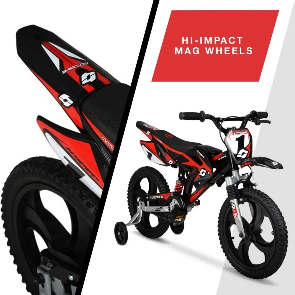 Hyper Bicycles 16in Kids Mag Wheels Motobike, Black/Red image 3