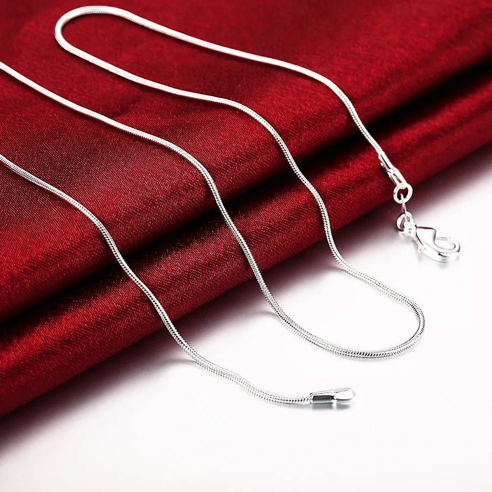 10pcs wholesale 925 sterling silver 1MM snake chain necklace for Women man 16-3 image 1