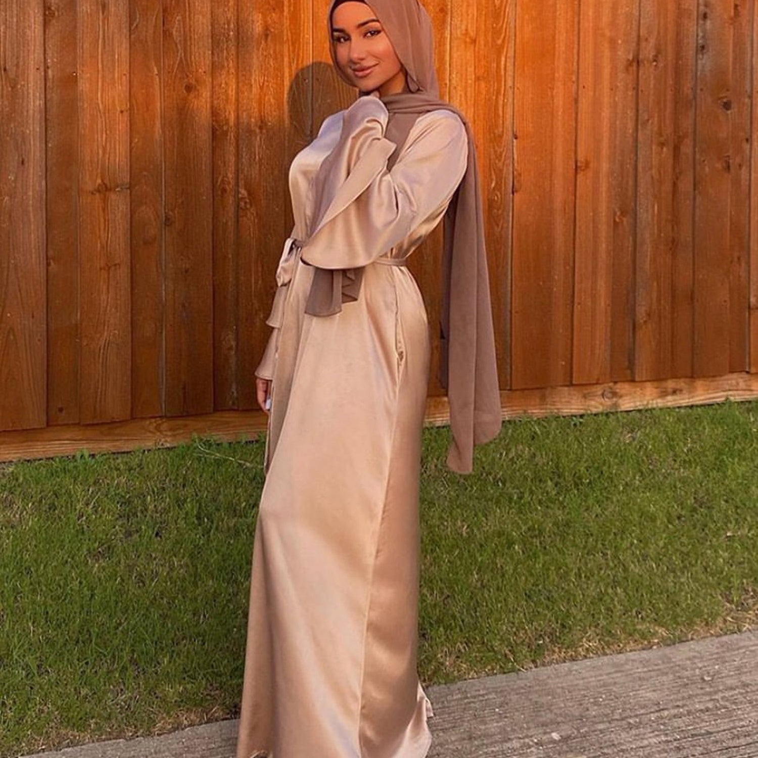 Ramadan Eid Dubai Abaya Turkey Muslim Women Silk Smooth Hijab Dress Musulmane K