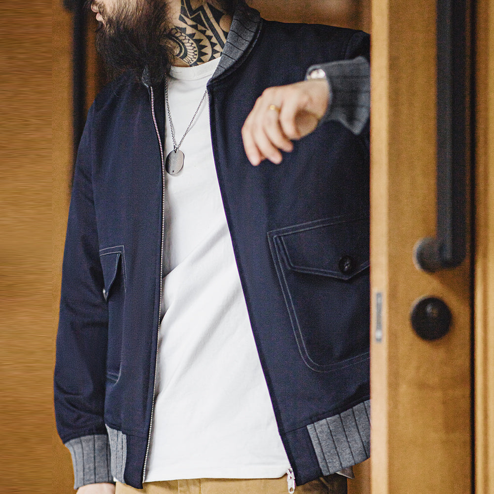 Maden Workwear American Retro A1 Pilot Jacket Bomber Short Contrasting Color Pa image 4