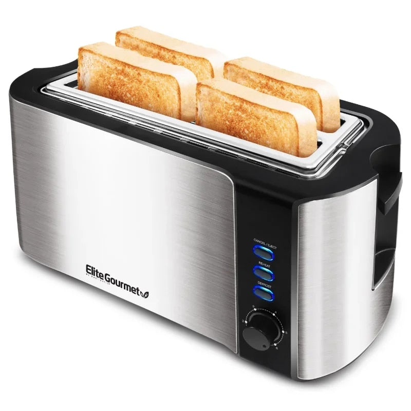 Platinum Stainless Steel 4 Slice Long Slot Toaster image 2