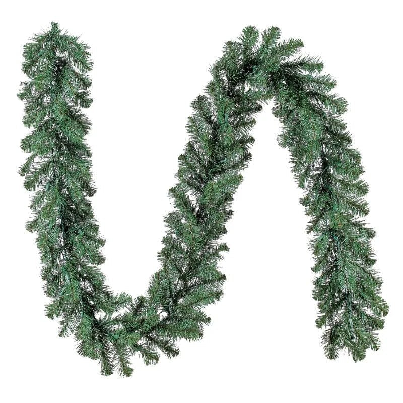 Christmas Artificial Christmas Garland, Clear Incandescent Lights, 9 Ft